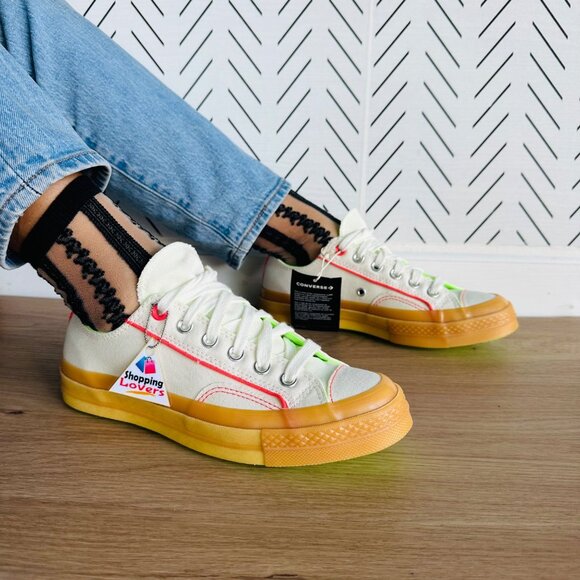 ⭐Converse Chuck 70 Retro Hoops Women's Shoes Sz 7.5 Sneakers Beige Green A10929C - Picture 2 of 12